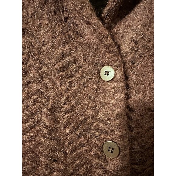 Cypress Grove Sweater S Small Maroon Wine Crew Neck Mohair Jacket - Picture 9 of 11